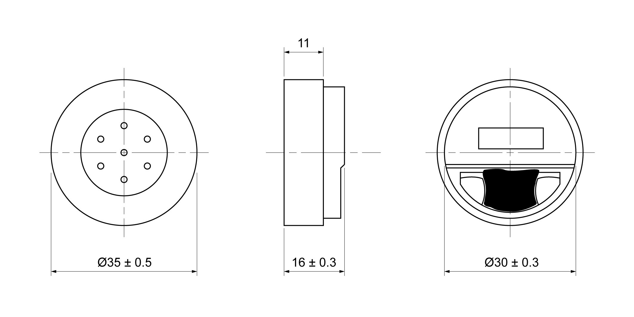 DR3516-P160H Mechanical Drawing